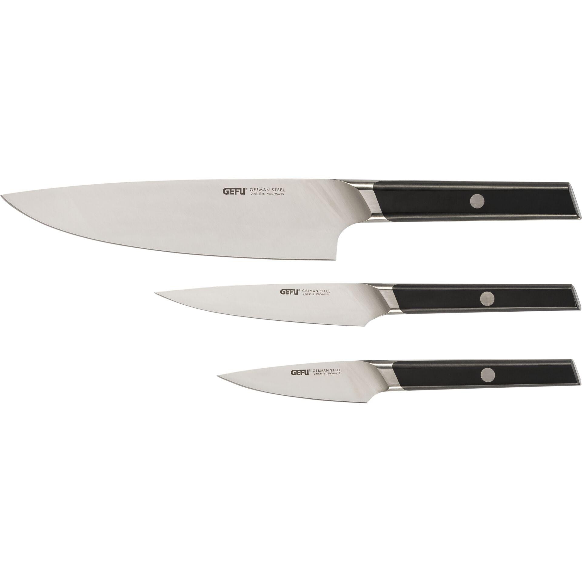 Gefu ACURO Messer-Set 3-tlg. Koch-, Allzweck and Gemüsemesser