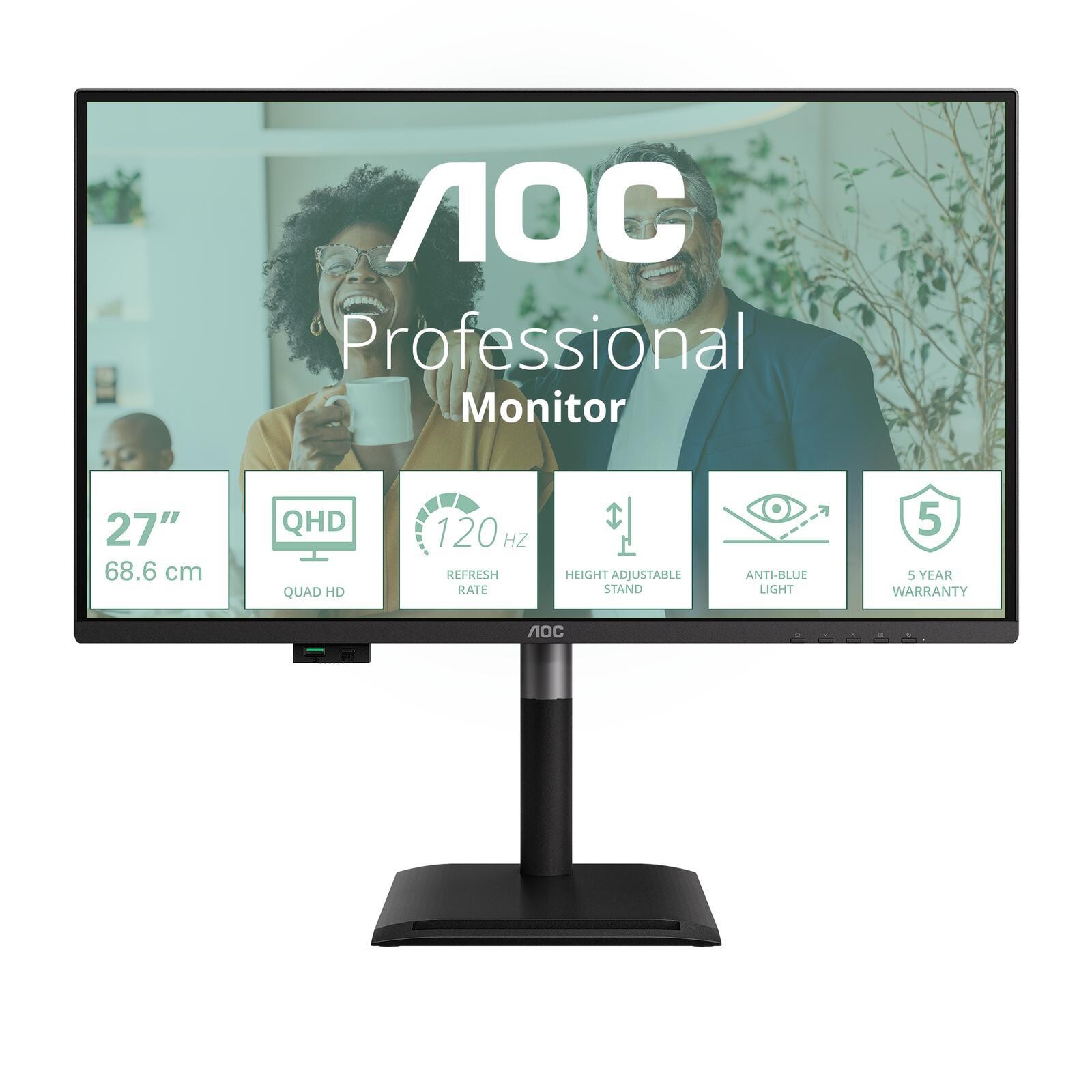 AOC 68,6cm (27") Q27P4CV 16:09 HDMI+DP+USB-C Lift Sp. Bl.