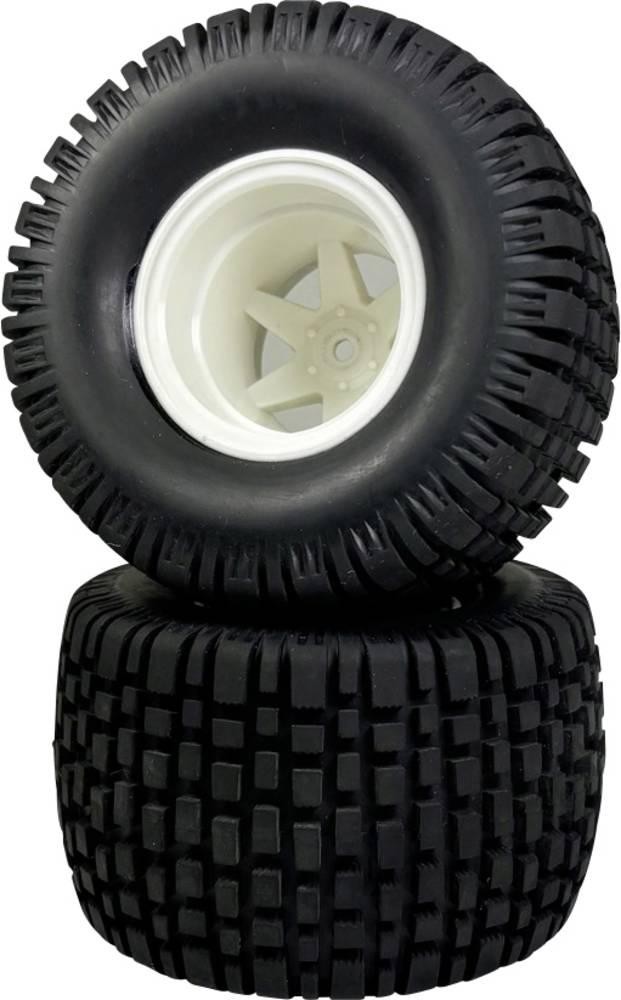 Absima 1:10 Monstertruck Kompletträder Block-Profil Weiß 2St.