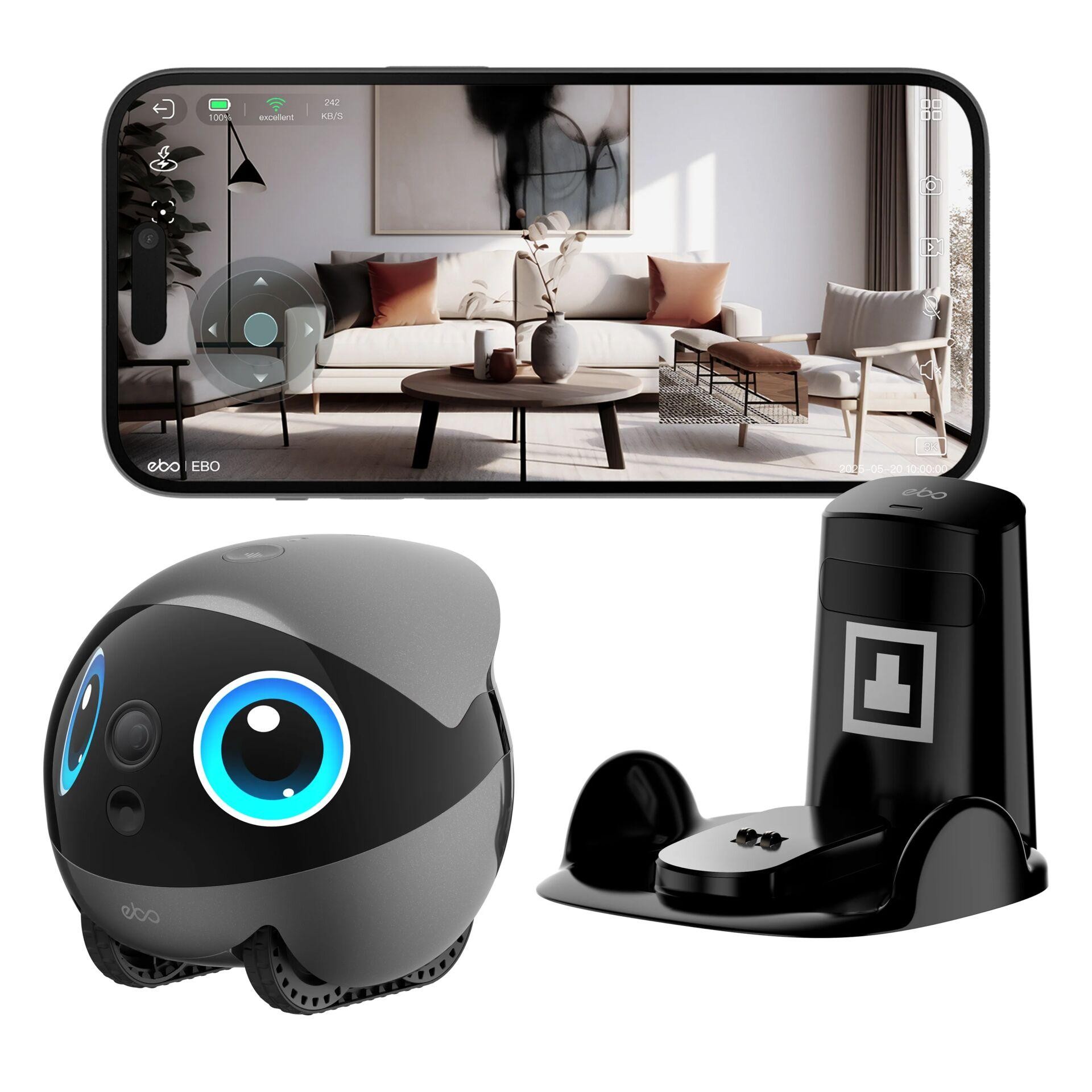 Enabot EBO Air 2 Plus Haustier- roboter 3K Kamera grau