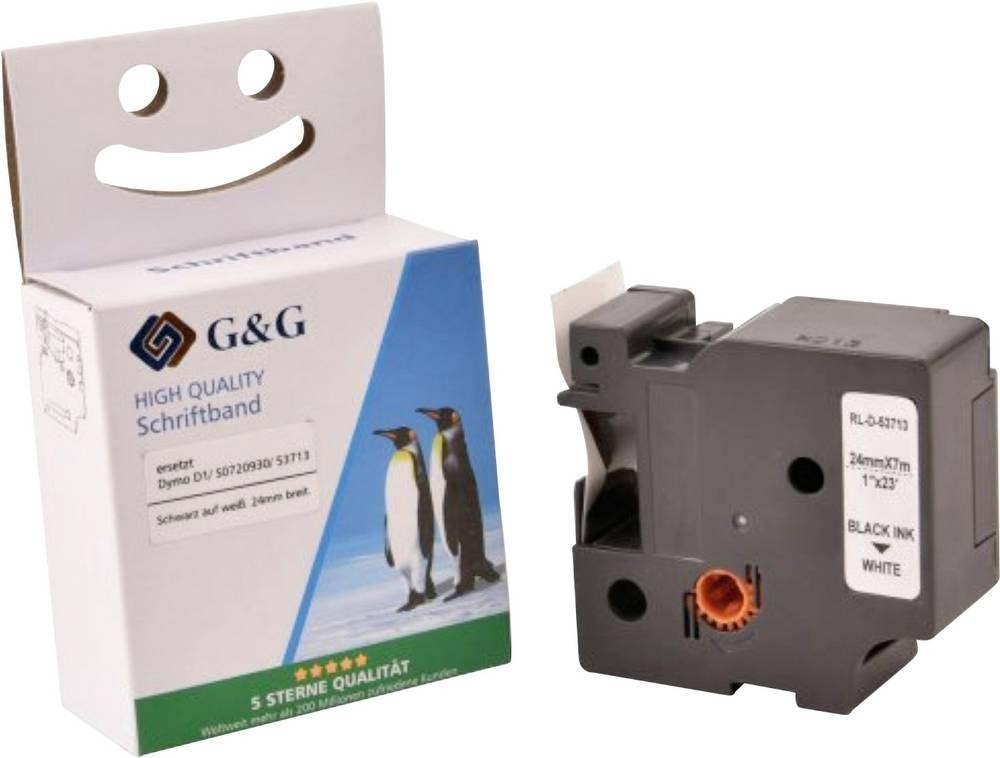 G&G pour Dymo D1/ 53713/ S0720930 Bande imprimante (24mm x 8m) noir á
