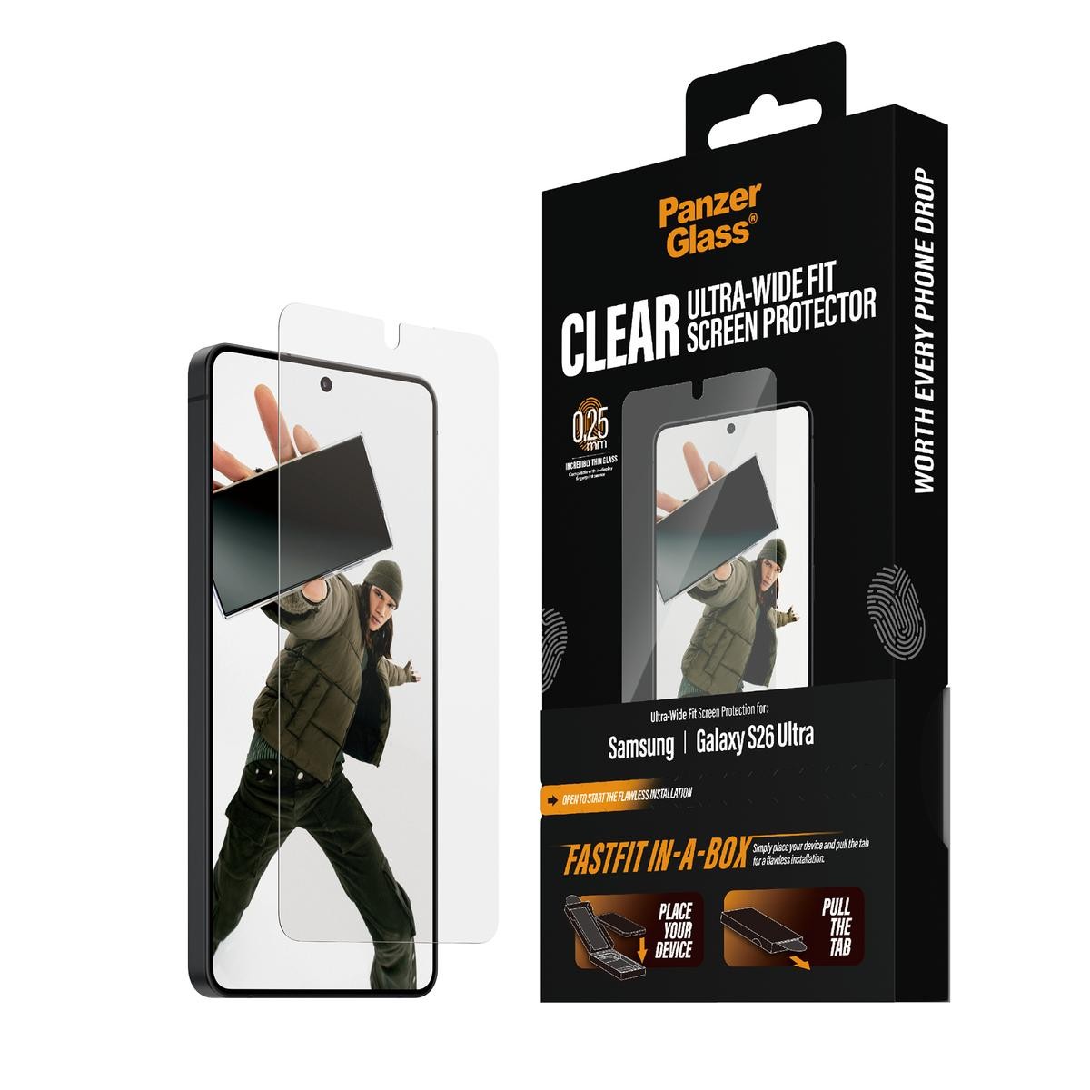 PanzerGlass Screen Protector Samsung Galaxy S26 Ultra | Ultra-Wide