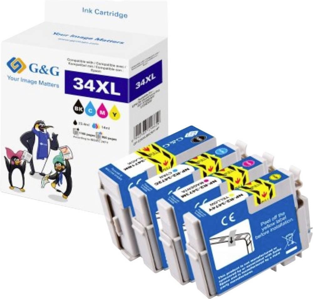 G&G Druckerpatrone Kompatibel GP-E34XLBKCMY-4P