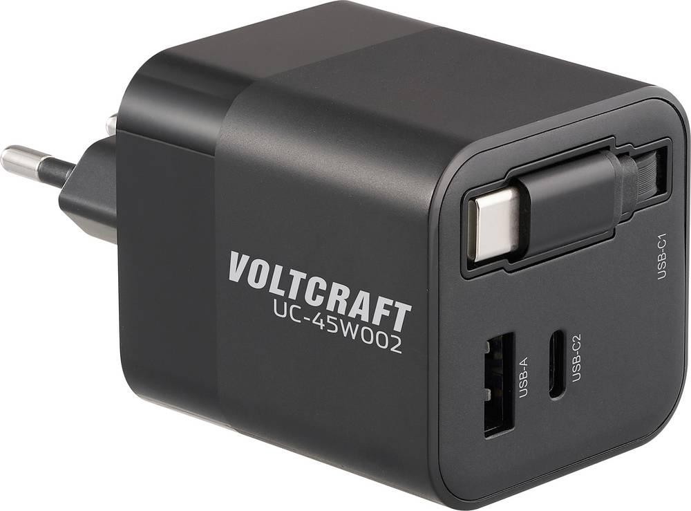 VOLTCRAFT UC-45W002 USB charger 45W 1x USB-A, 2x USB-C USB PD black