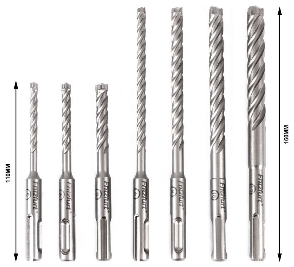 FRITZFURT 3161-2107 Hartmetall Hammerbohrer-Set 7teilig 5 mm, 6 mm, 8