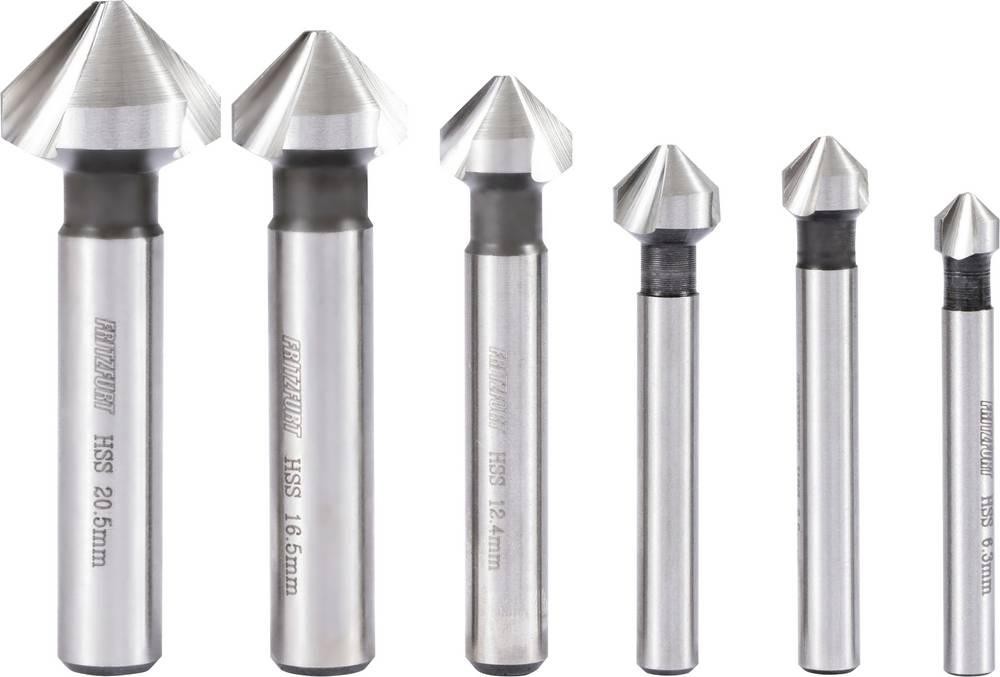 FRITZFURT 3201-3206 Kegelsenker-Set 6teilig 6.3 mm, 8.3 mm, 10.4 mm,