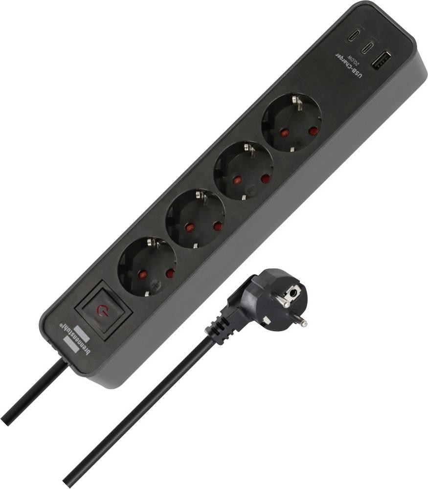 Brennenstuhl 1153240216 multiprise noir Schutzkontakt 1 St