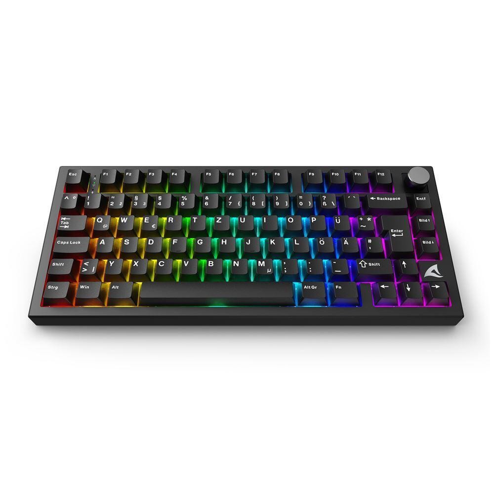 Sharkoon Tastatur Skiller SGK55W kabellos TKL 75% schwarz Linear, DE-