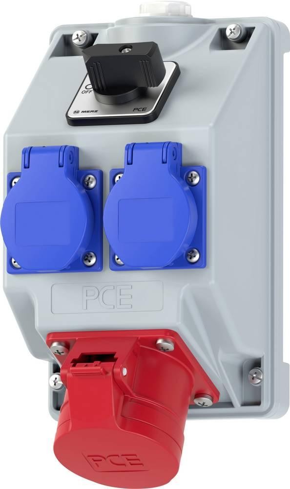 PC Electric 160815521 Steckdosen-Verteiler grey, Blau, Rot