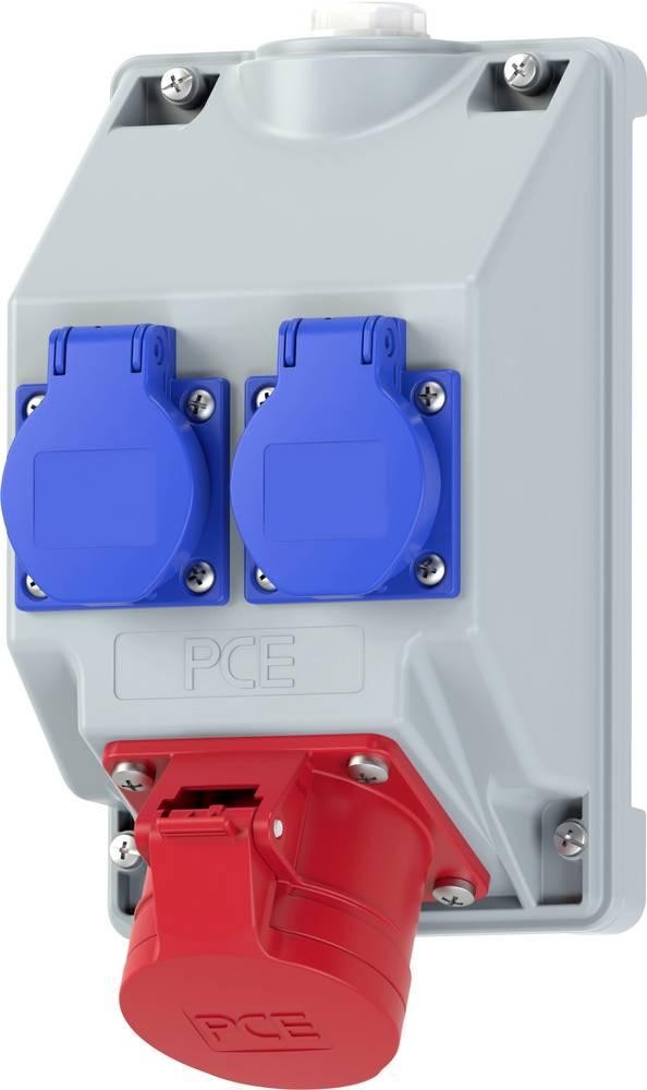 PC Electric 16081542 Steckdosen-Verteiler grey, Blau, Rot