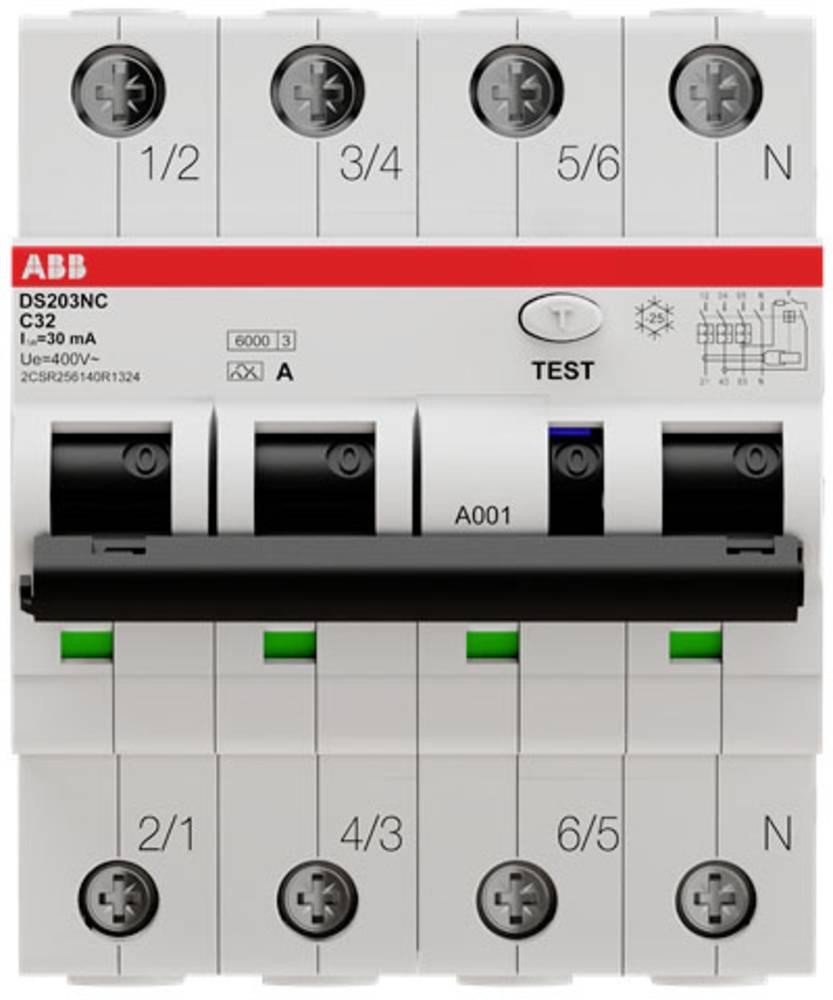 ABB 2CSR256140R1324 FI-Schutzschalter/Leitungsschutzschalter 4polig