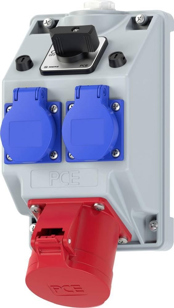 PC Electric 160825521 Steckdosen-Verteiler grigio, Blau, Rot