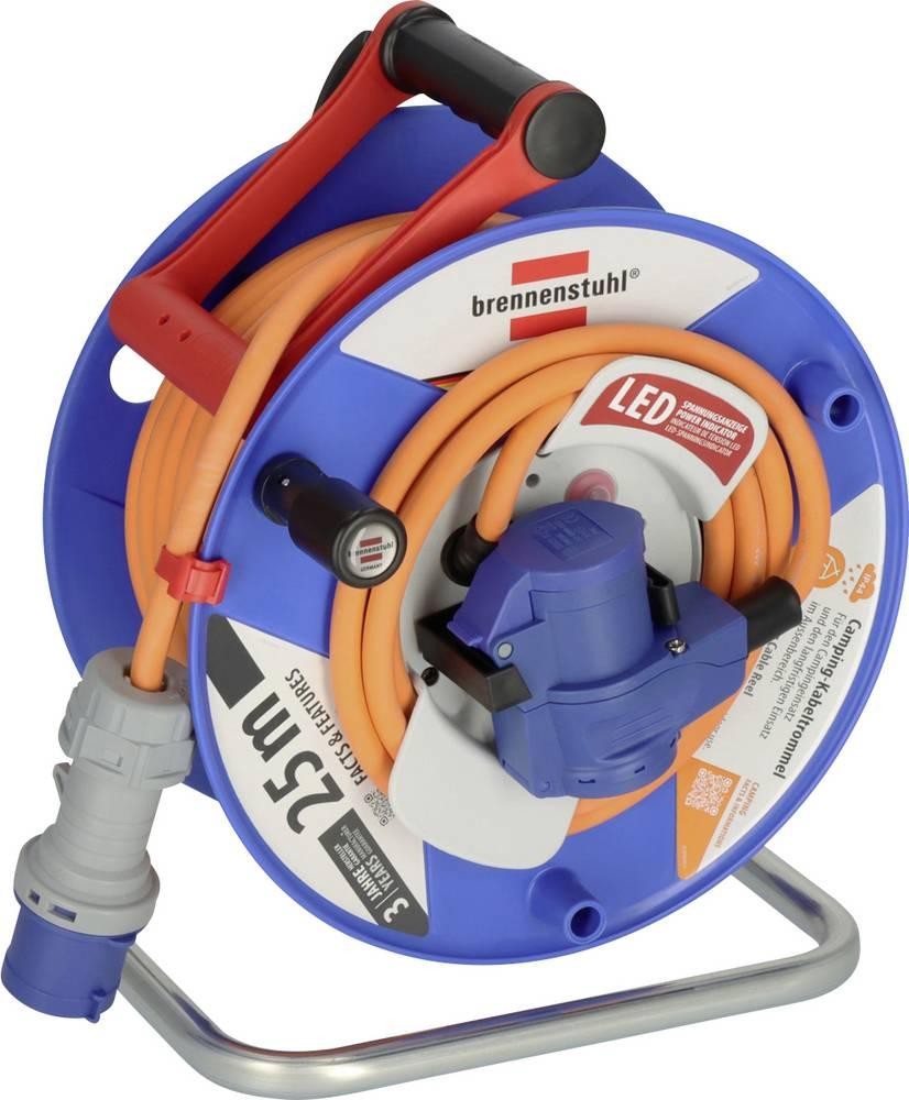 Brennenstuhl 1182470200 Camping-Kabeltrommel 25m Orange CEE-plug 16A