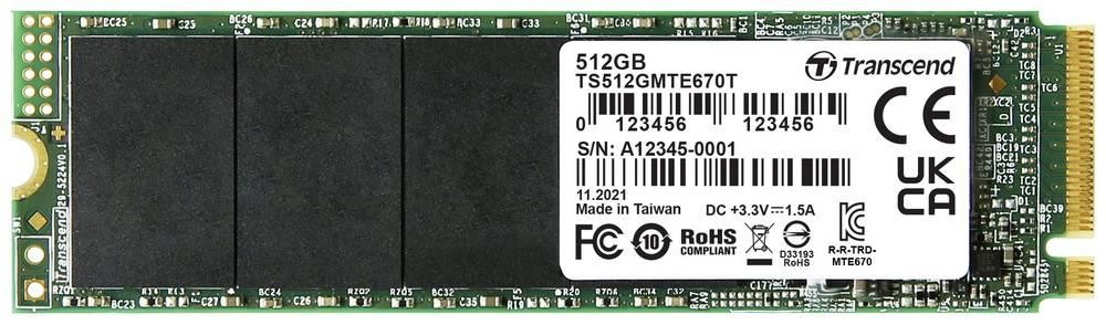 Transcend MTE670T 512 GB M.2 PCI Express 3.0 NVMe 3D NAND - Transcend