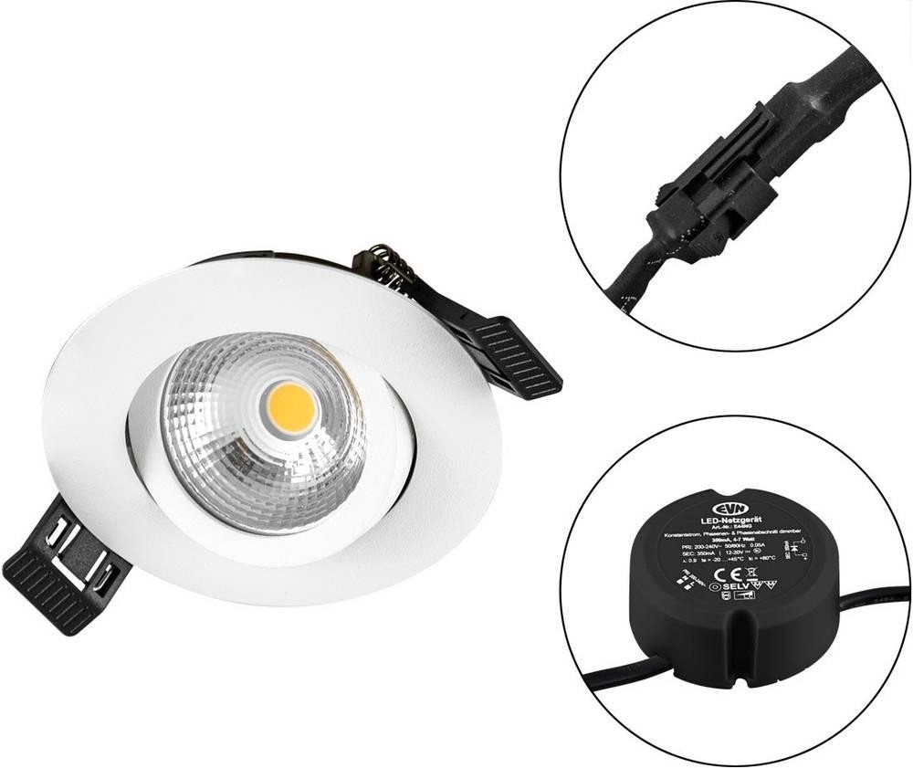 EVN S060102 S060102 LED-Einbauleuchte LED 6W Weiß