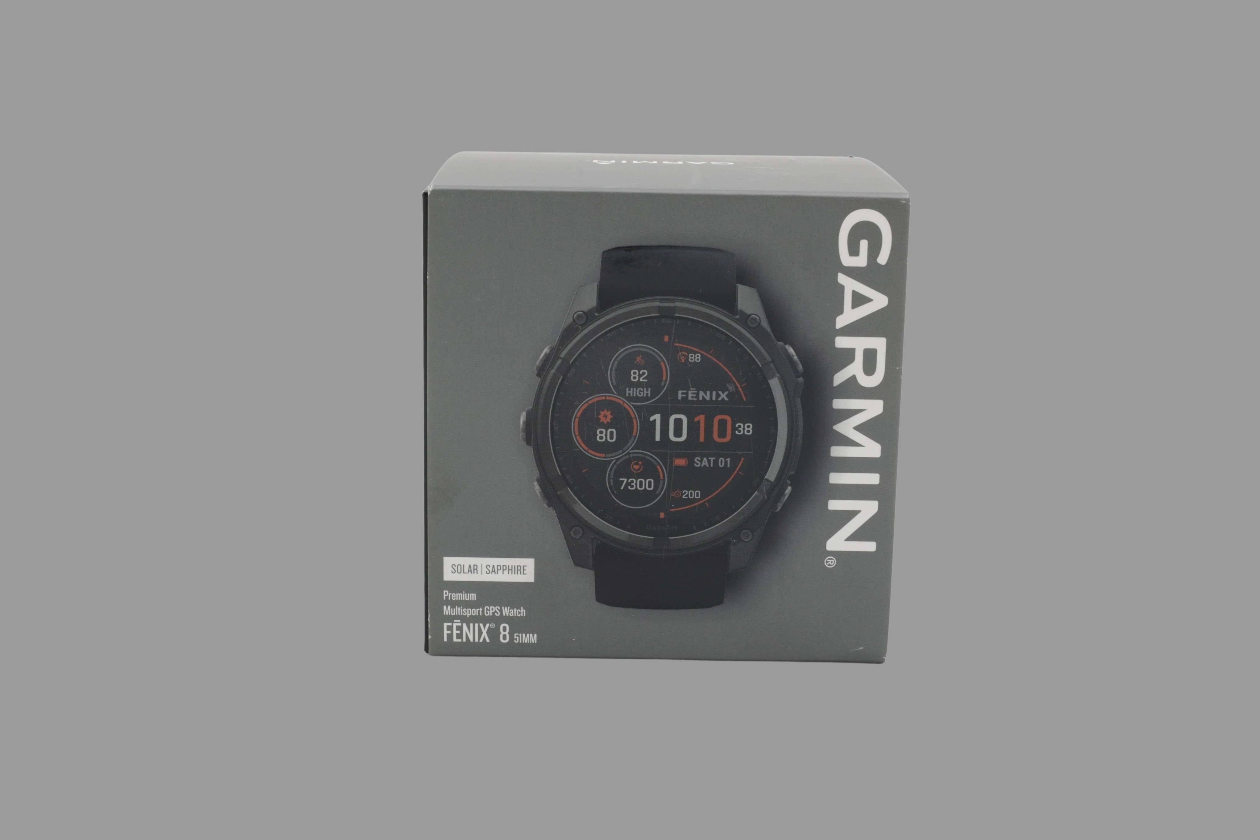 Garmin fenix 8 51mm Solar Graphit/Titan Carbongrau Silikon-Armband