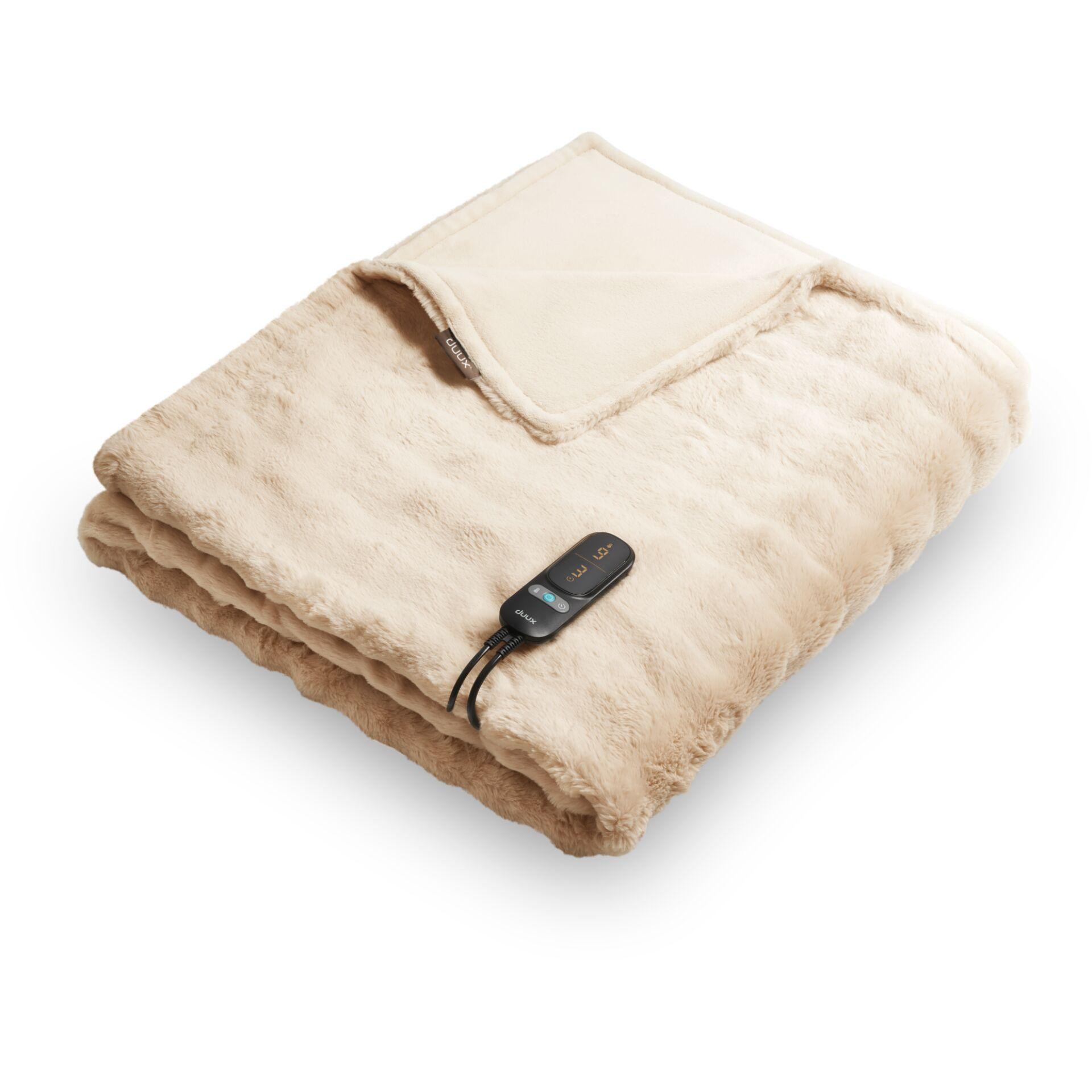 Duux Yentl Wärmedecke Bubble Rabbit Faux Fur Beige (200x200)