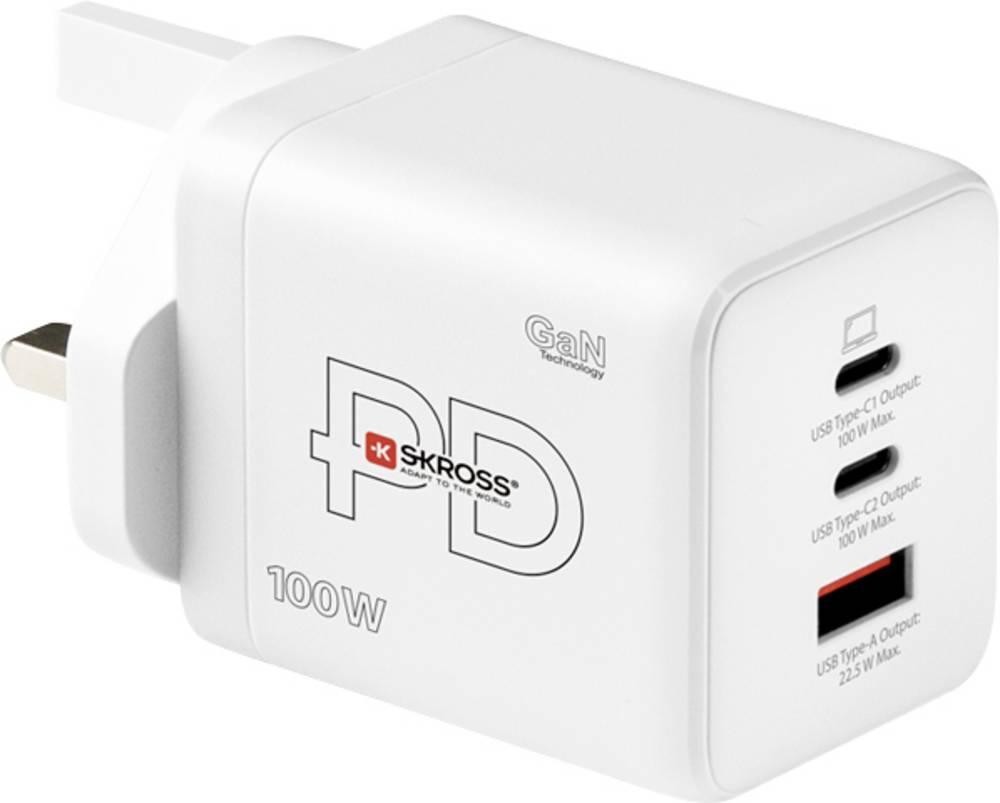 Skross Power Charger Combo+ 100W UK USB Ladegerät 100W 2x USB-C ,