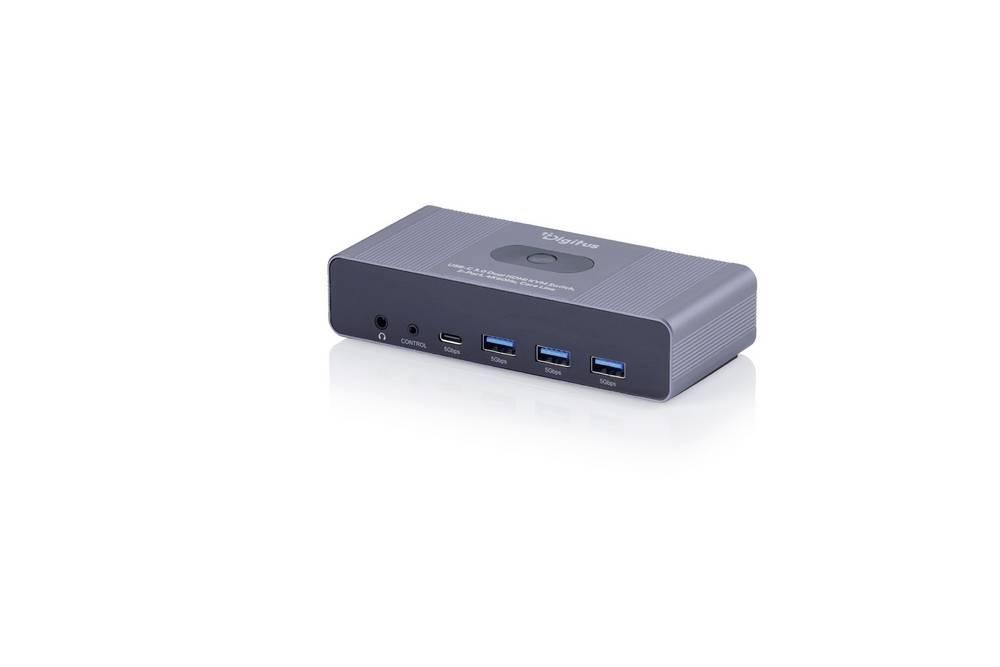 Digitus USB-C 3.0 Dual HDMI KVM Switch, 2-port, 4K60Hz, Core Line -