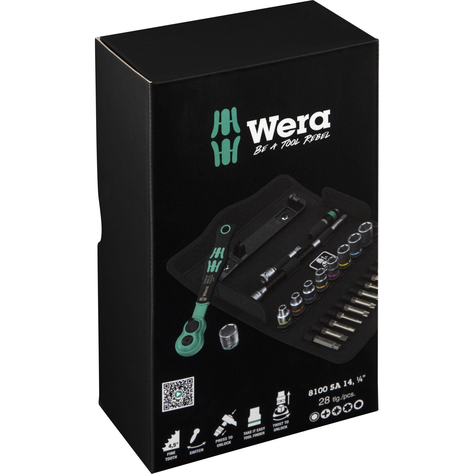 Wera 8100 SA 14 Zyklop-Knarre metrisch 1/4\ , 1/4\ (6.3 mm)