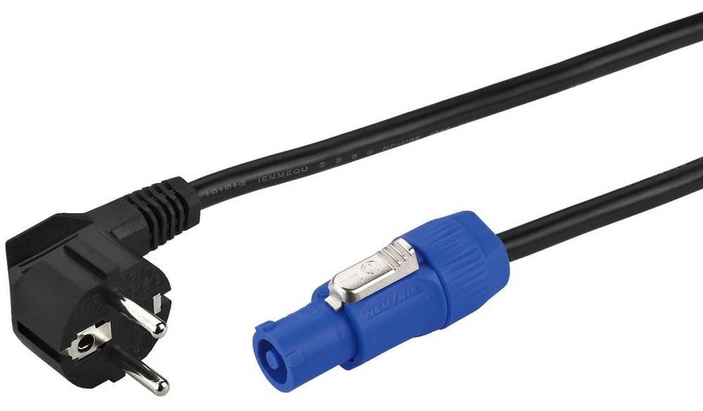 Monacor AAC-115P câble électrique Noir 2 m CEE7/7 NAC-3FCA -