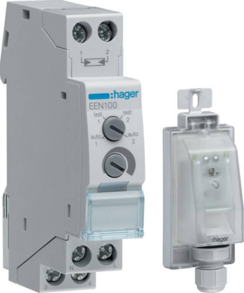 Hager EEN100 photoelectric sensor Grey - Hager EEN100, Grey, 2000 lx,