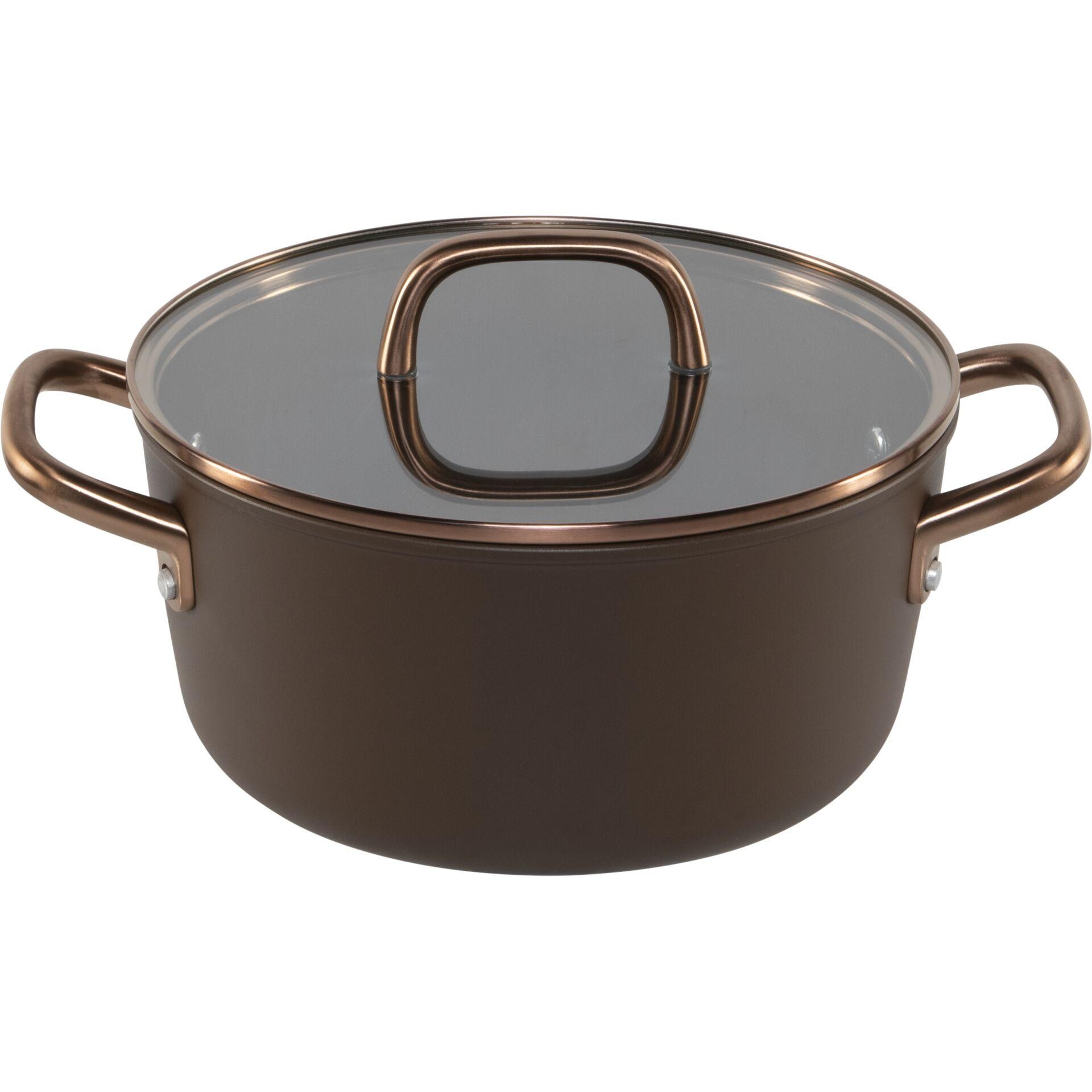 ZWILLING Milano Kochtopf avec Glasdeckel 24 cm, brun