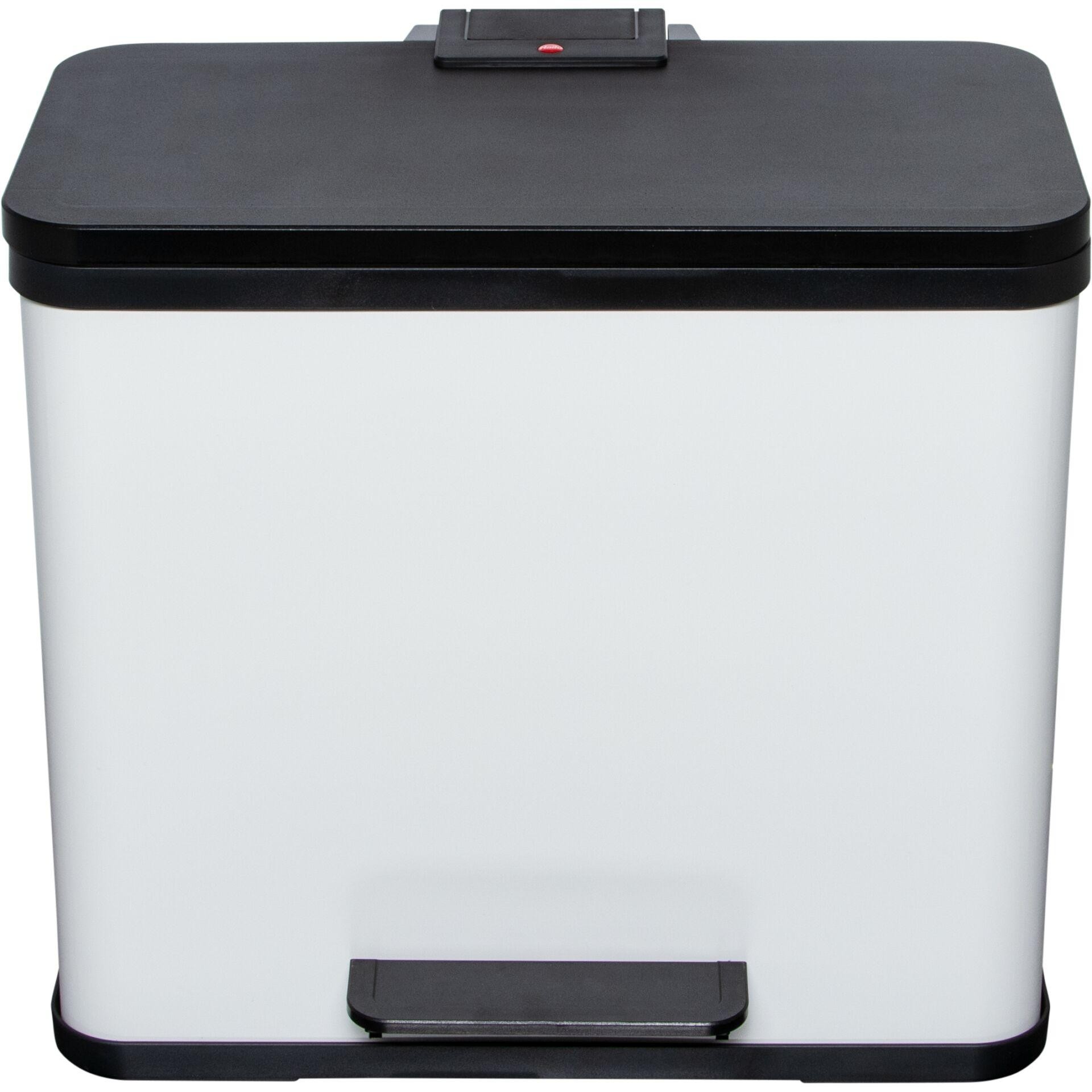 Hailo ÖKO DUO PLUS L 26 L Rectangulaire Acier inoxydable Noir, Blanc