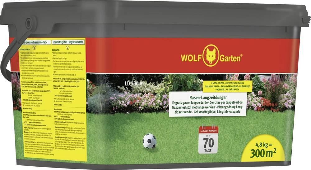 WOLF-Garten 3836815 - LD 300A RASEN-LANGZEITDÜNGER FÜR jusque á 70