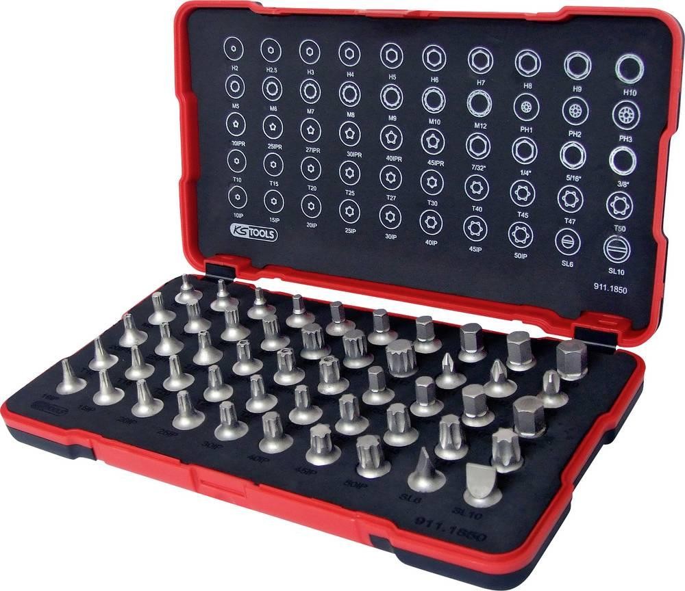 KS Tools 1/4\ Bit-Stecknuss-Satz, extra kurz, 50-tlg 911.1850 Bit-Set