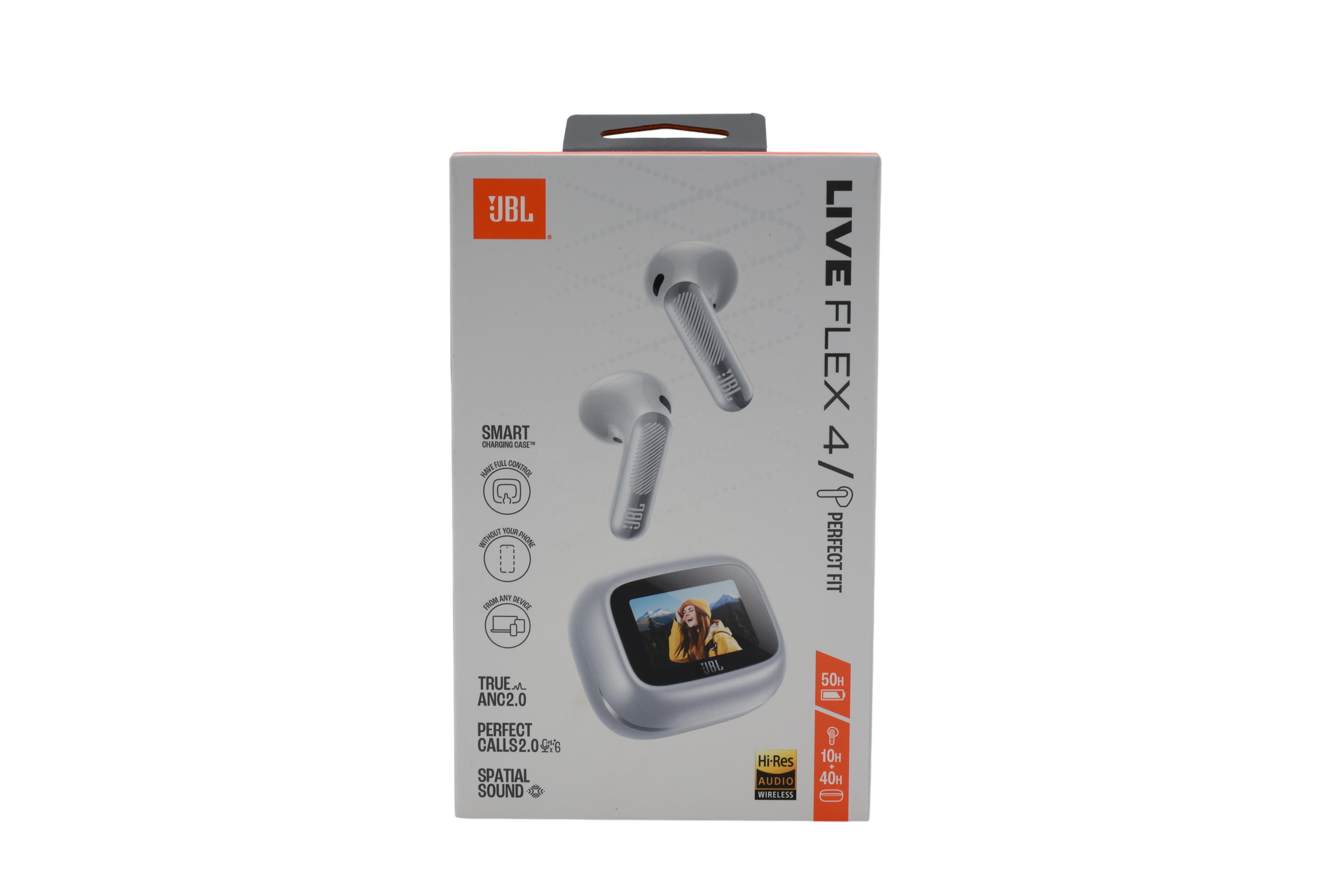 JBL Live Flex 4, Kabellose In-Ear-Kopfhörer mit Bluetooth, silber