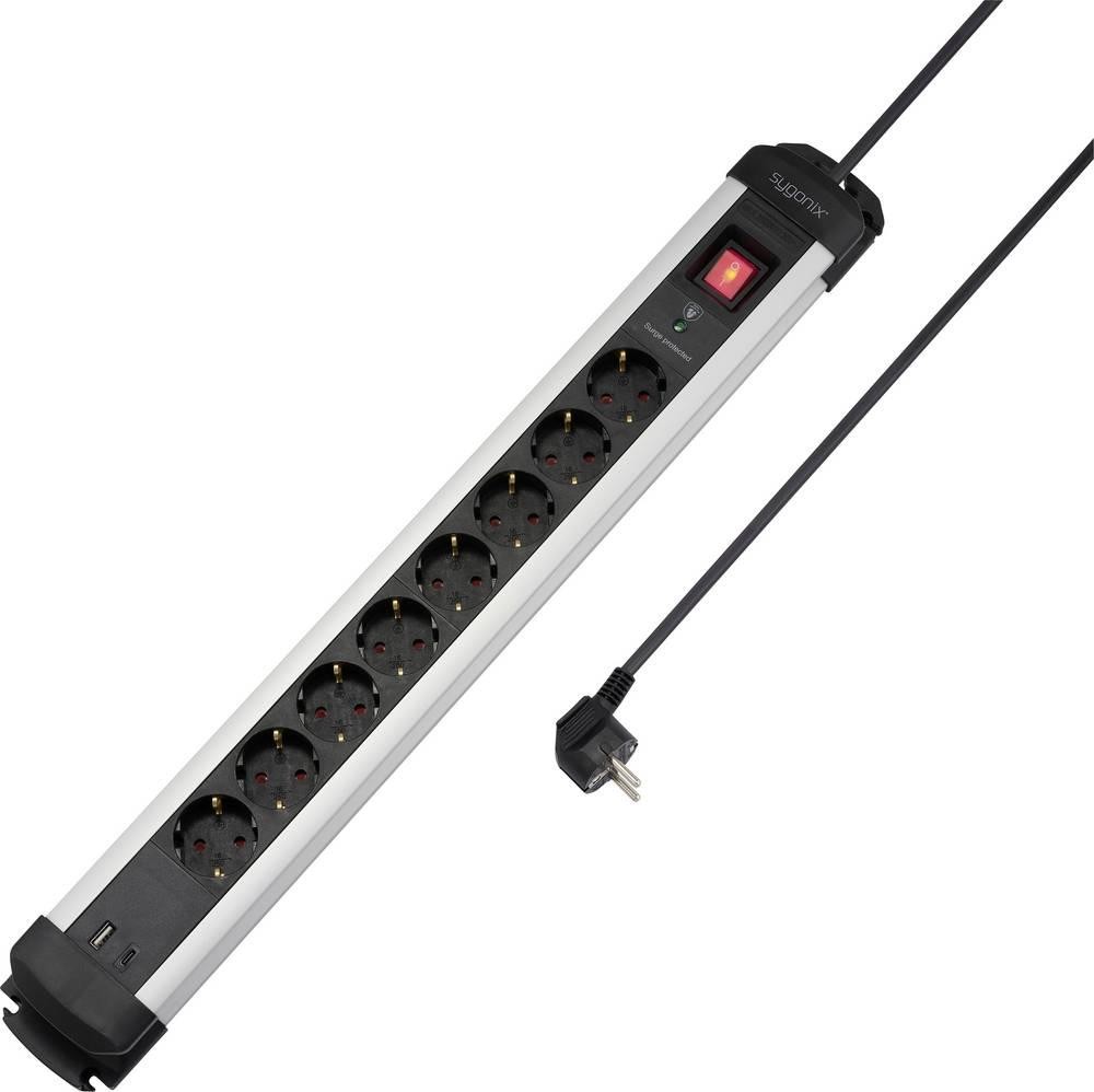 Sygonix SY-6807134 Überspannungsschutz-Steckdosenleiste 8fach
