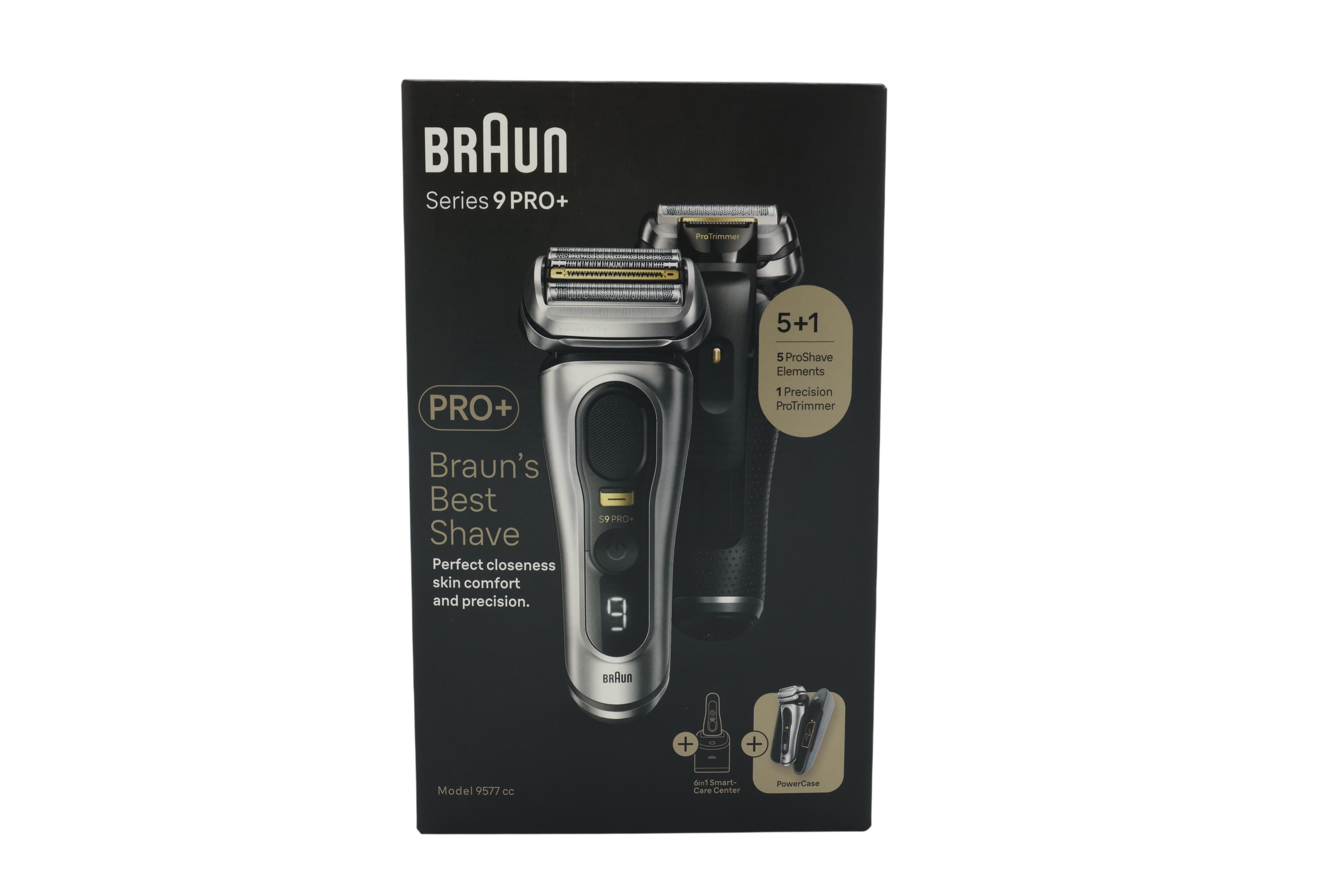 Braun 9577CC Máquina de afeitar de láminas Recortadora Negro, Plata