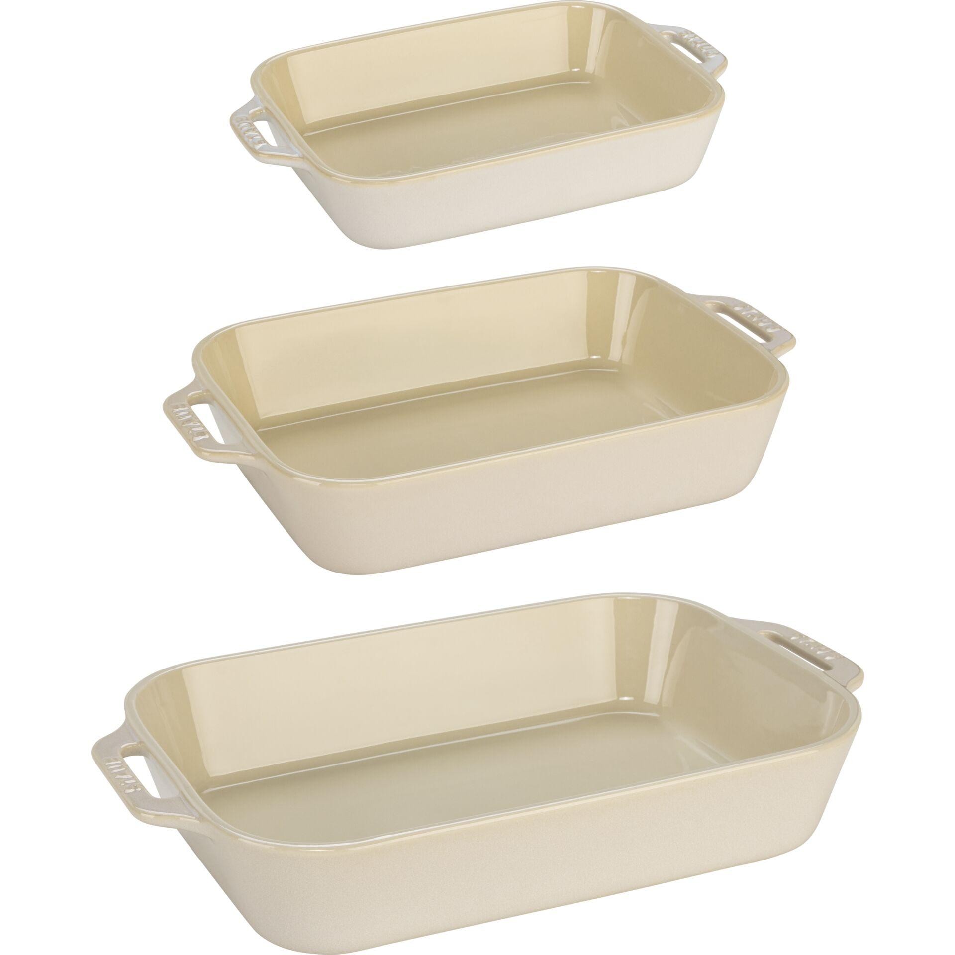 Staub Ofenformenset 3-tlg. Keramik, rechteckig, blanco