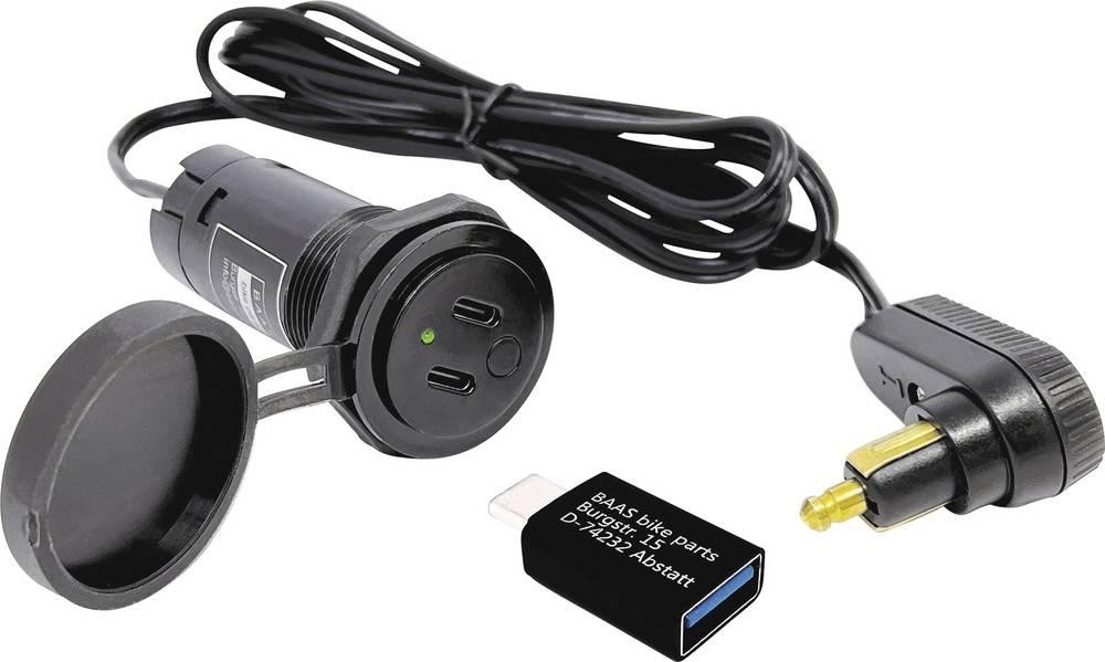BAAS Tankbackbag-cable with 2 USB-C-conections and 1 USB-A adaptor