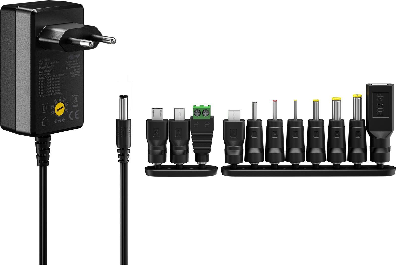 Goobay 64568 chargeur d'appareils mobiles Universel Noir Secteur Inté