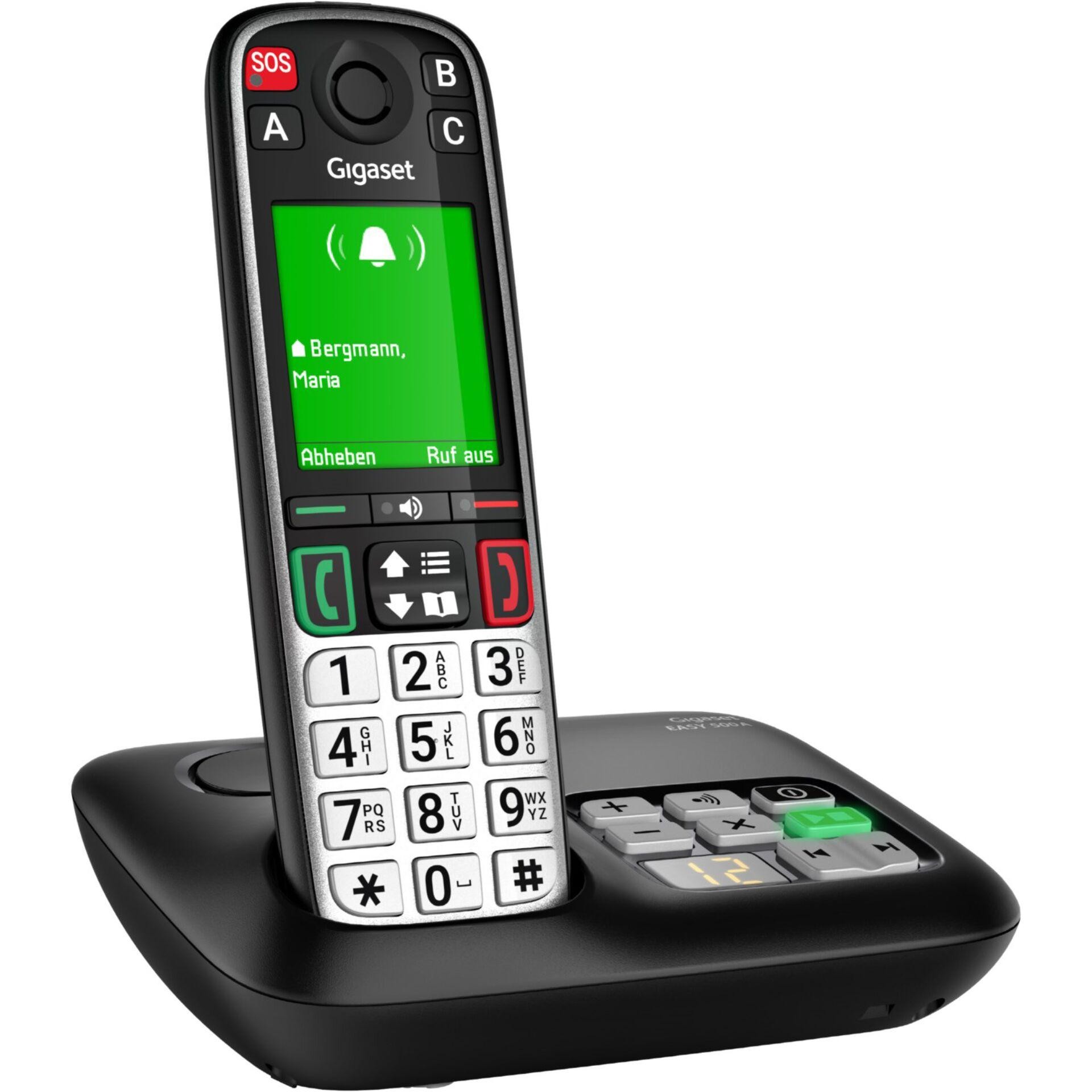 Gigaset EASY 500A Analog/DECT telephone Caller ID Black, Silver -