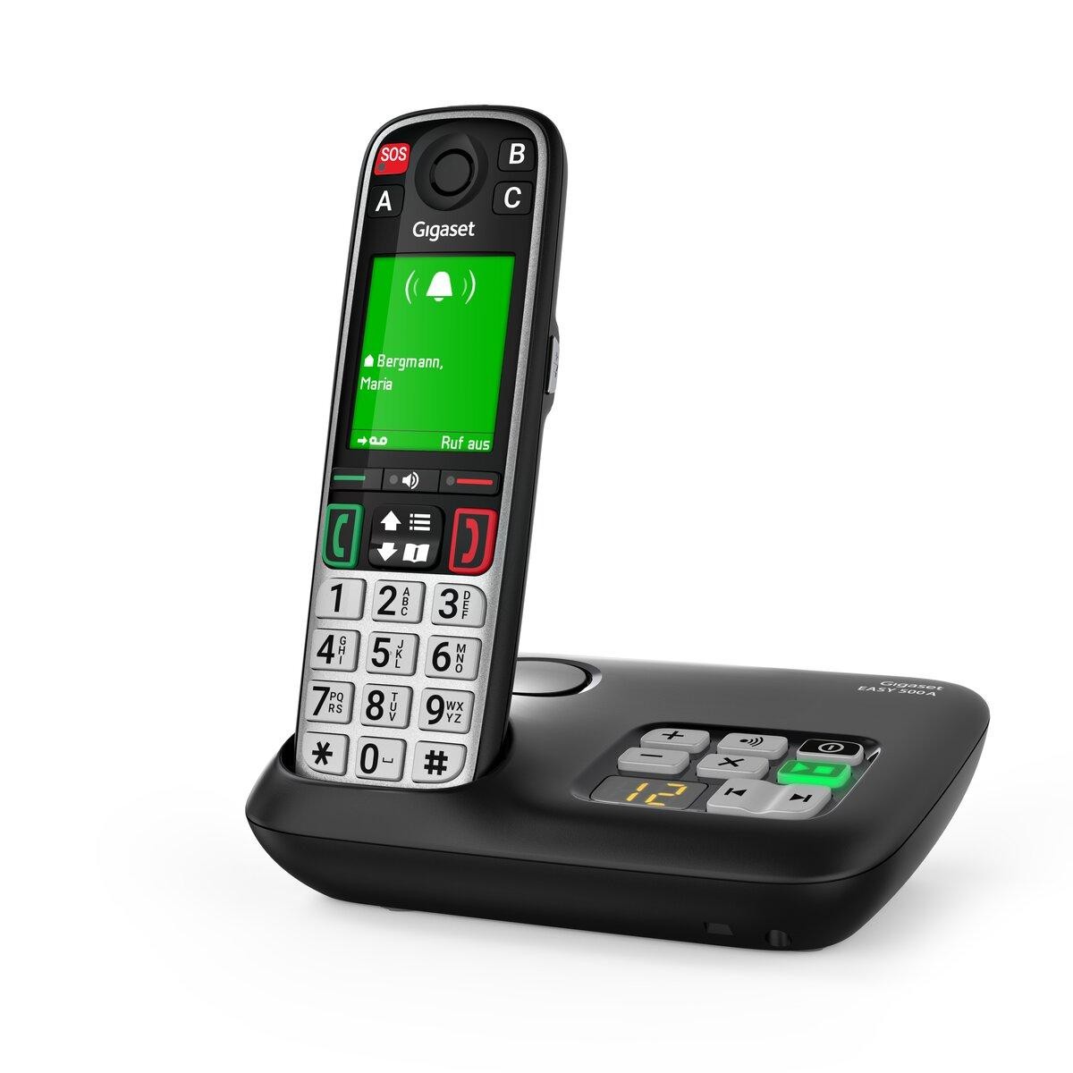 Gigaset EASY 500A Analog/DECT telephone Caller ID Black, Silver -