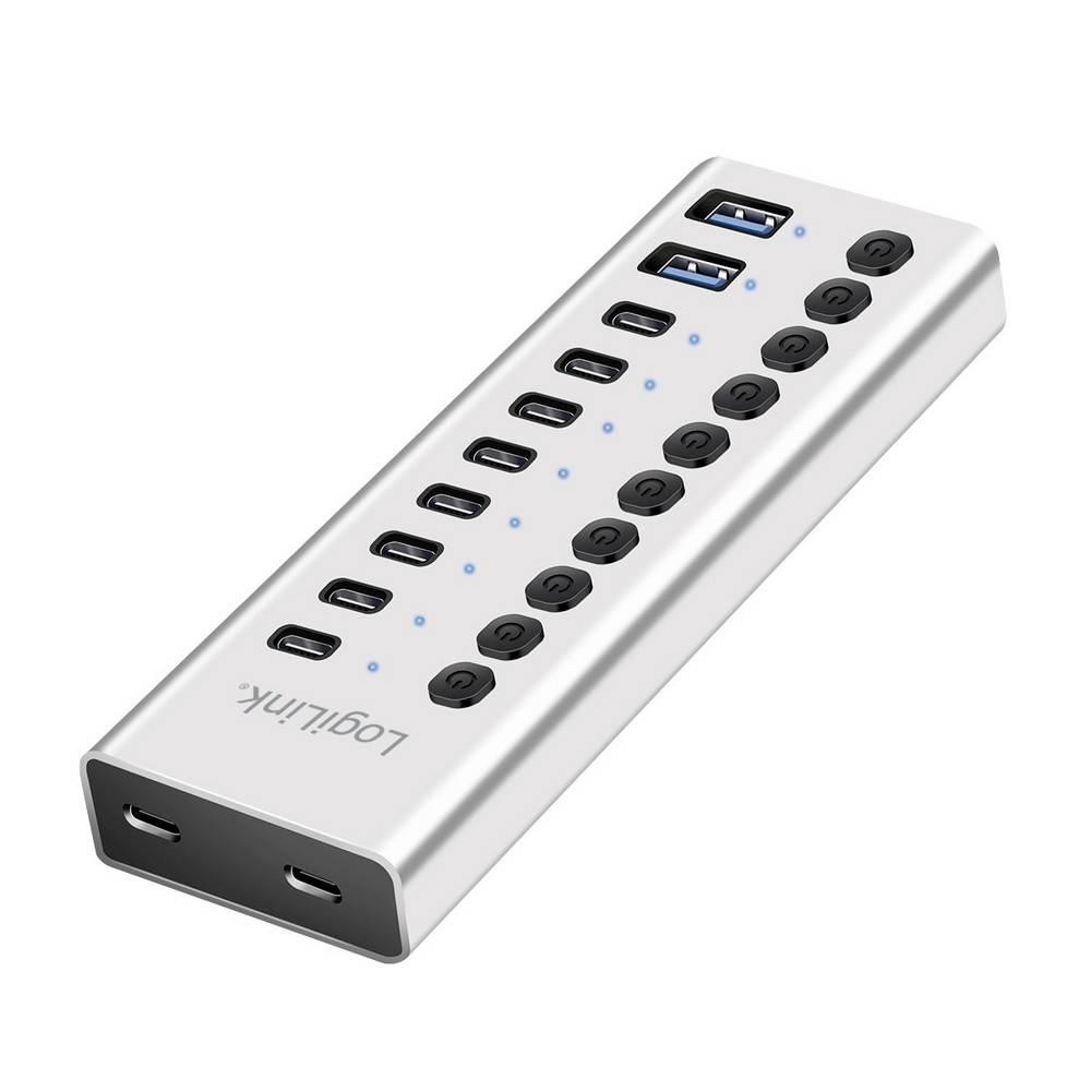 LogiLink UA0448 USB-Hub 8 + 2 Port USB-A, USB-C USB 3.2 Gen1 5 GBit/