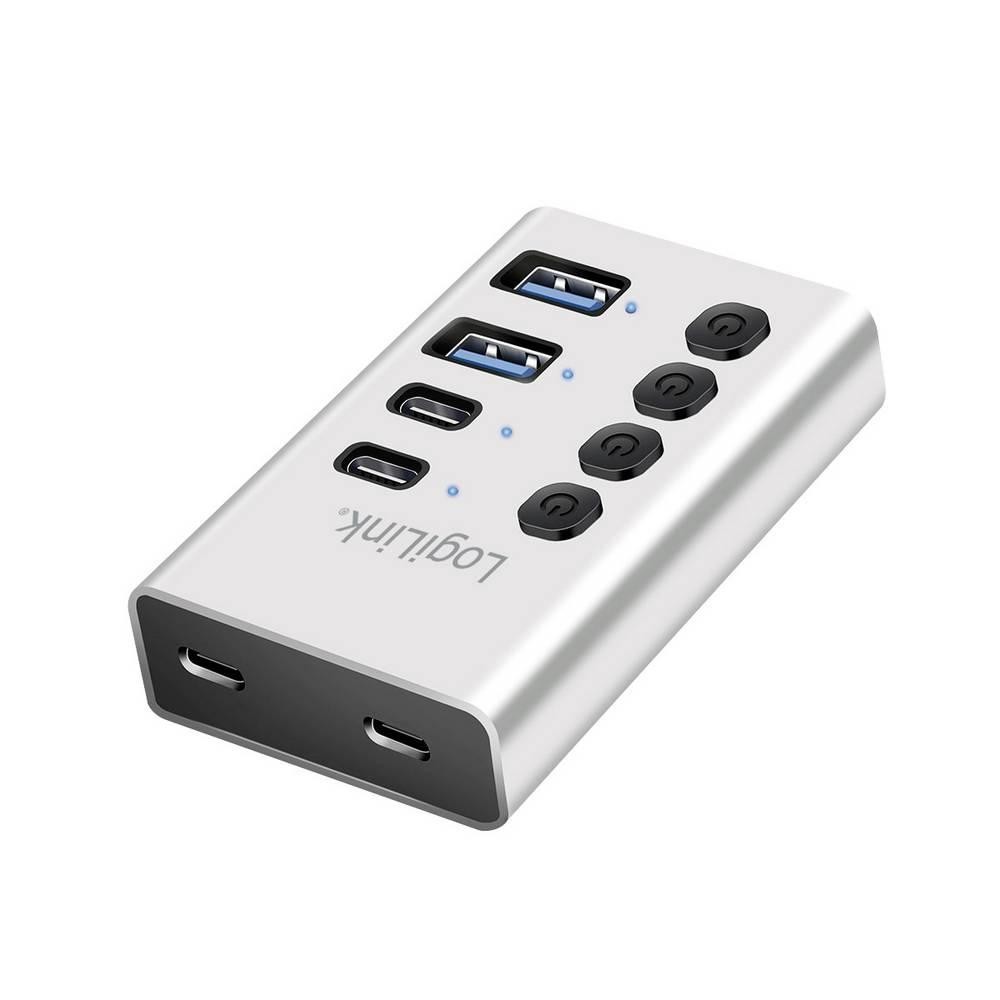 LogiLink UA0446 USB-Hub 2+2 Port USB-A, USB-C USB 3.2 Gen1 5 GBit/s
