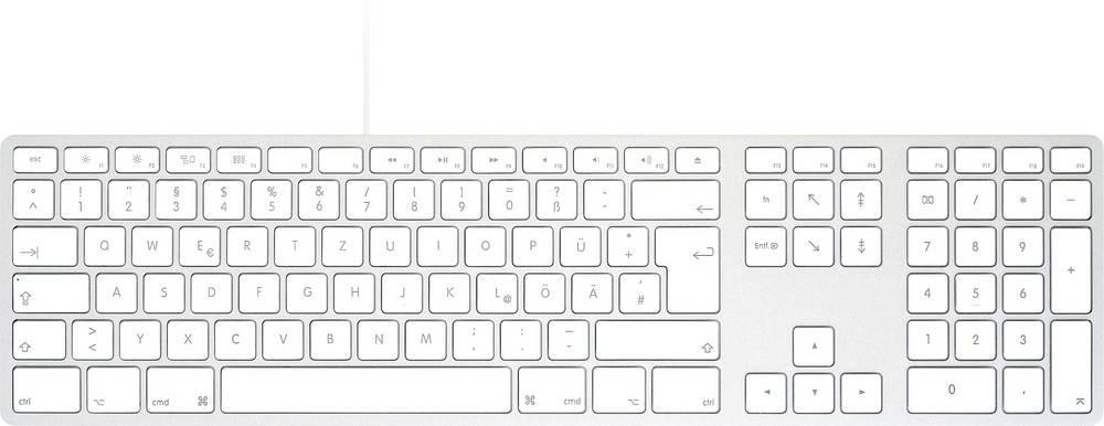 Matias FK316CS-DE Wired USB-C Keyboard for Mac - Silver - German
