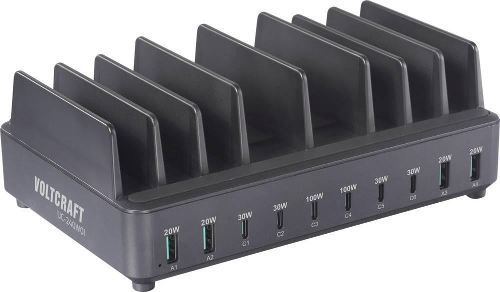 VOLTCRAFT UC-240W01 USB charging stand 240W 6x USB-C , 4x USB-A Fast