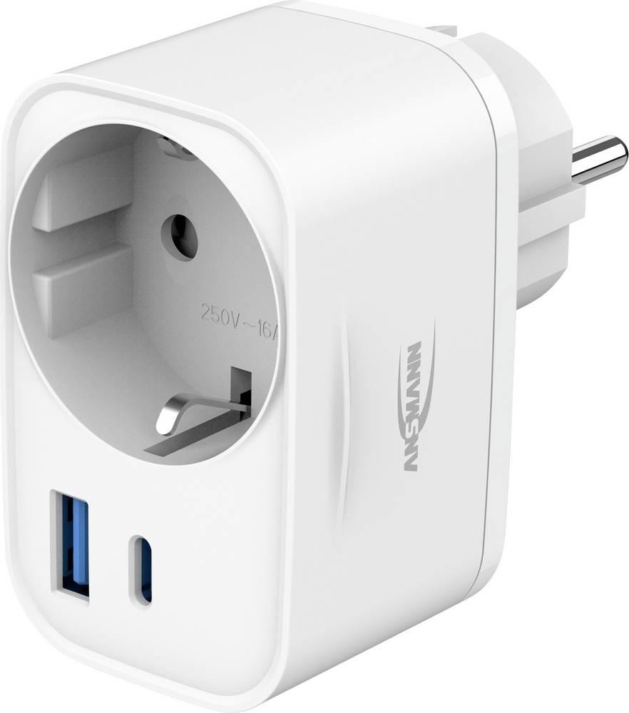 Ansmann HS220 USB Ladegerät 20W 1x USB-A, 1x USB-C Weiß