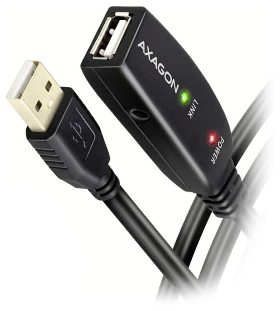 AXAGON USB-Kabel USB 2.0 USB-A Buchse, USB-A Stecker 15m Schwarz ADR-