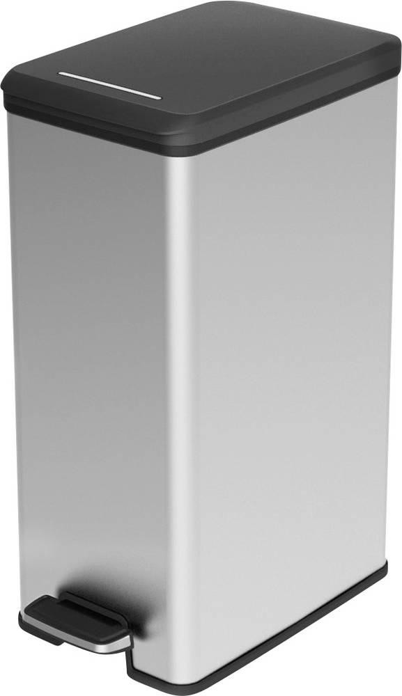 Curver Slim Bin 40L Plaza Plástico Negro, Plata - Curver Slim Bin
