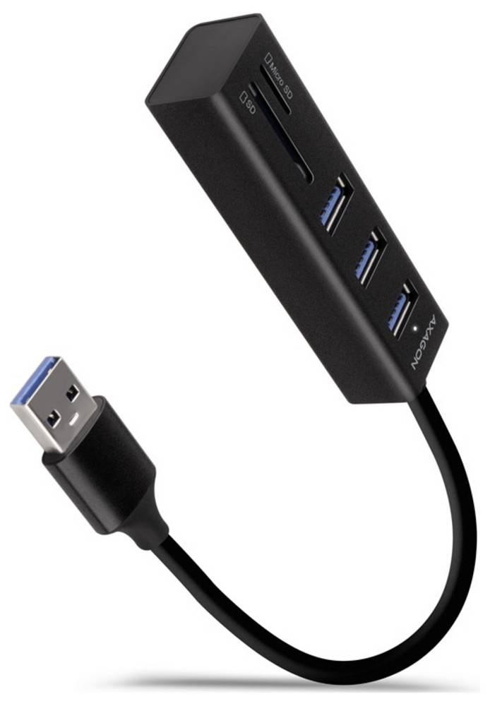 Axagon HMA-CR3A Metal USB 3.2 Gen 1 multi-port hub with three USB