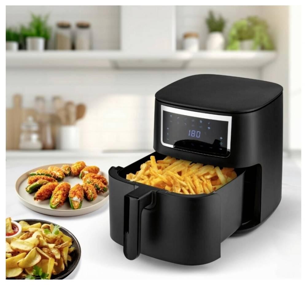 GourmetMaxx aria calda-Fritteuse Digital 7l 1700W nero matt/Edelstahl