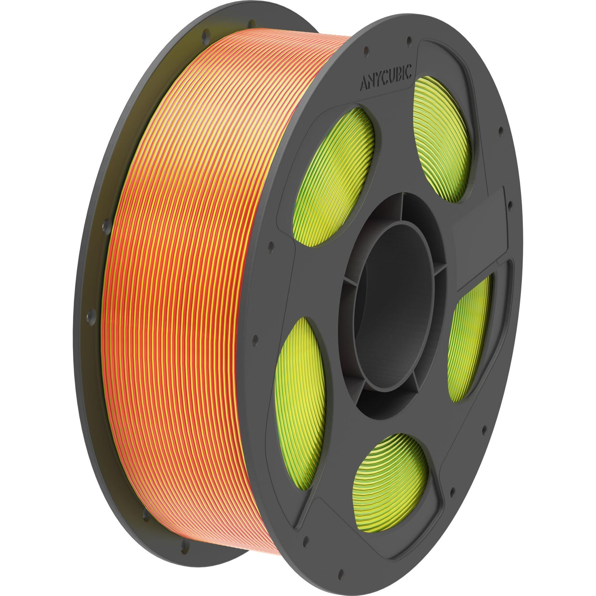 Anycubic PLA Silk Filament Tri-Color: Red Yellow Green