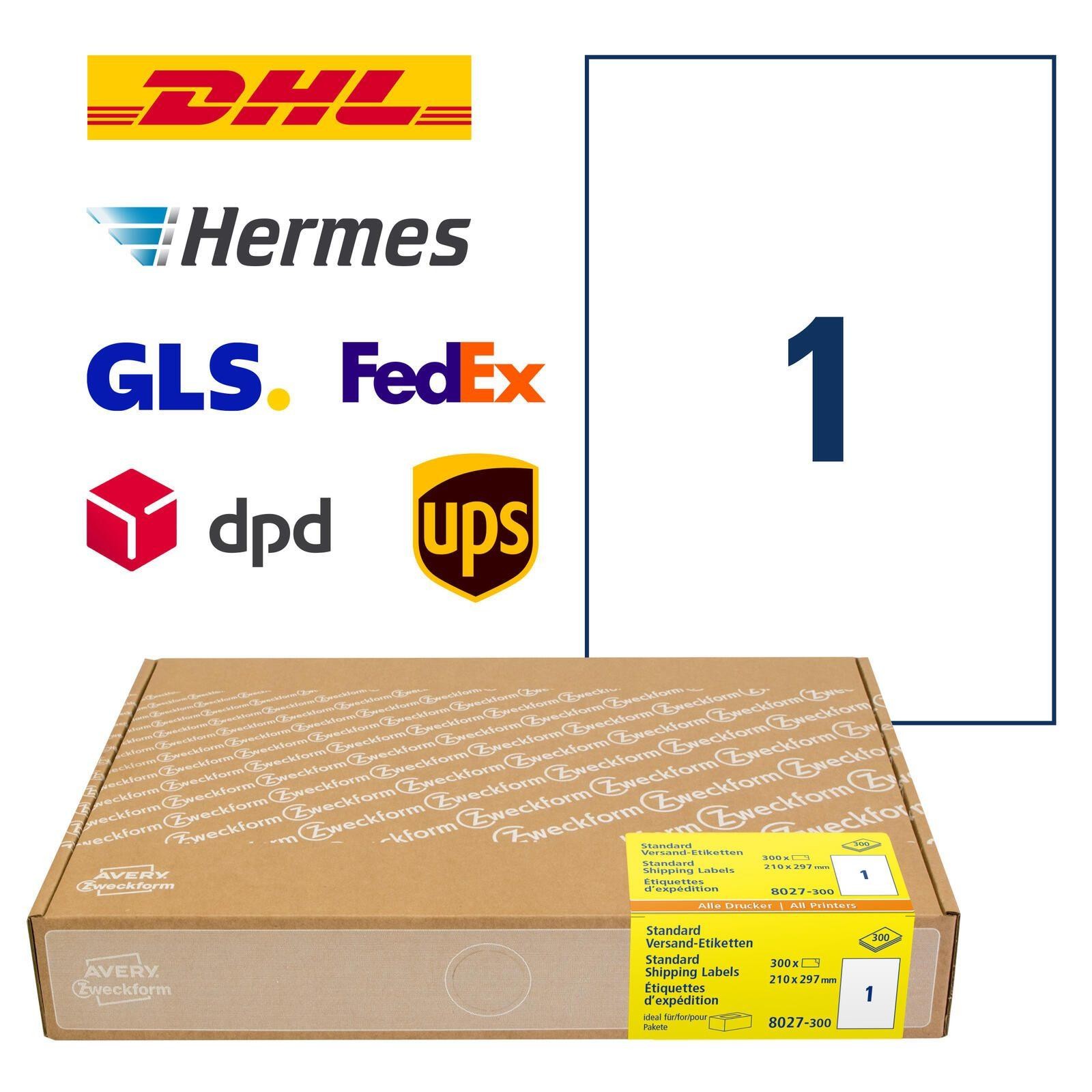 Avery-Zweckform 8027-300 Versand-Etiketten 210 x 297mm Papier Weiß