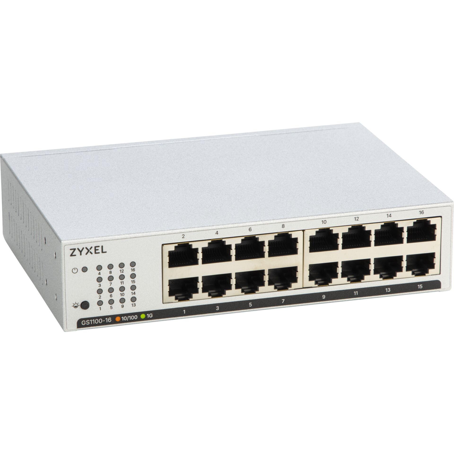 ZyXEL GS1100-16 16 Port Gigabit Unmanaged Switch V4